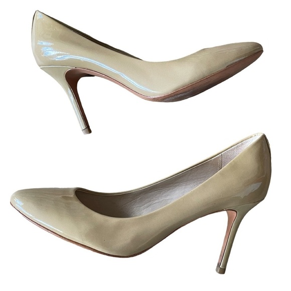 Coach Q 1769 Nala Nude Patent Leather Heels Size 9 - Picture 2 of 9